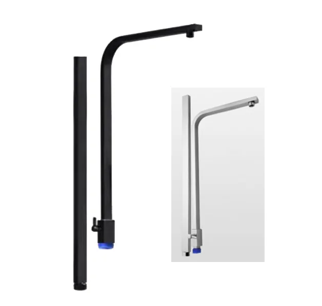 Stainless steel square rod black silver shower bar pipe