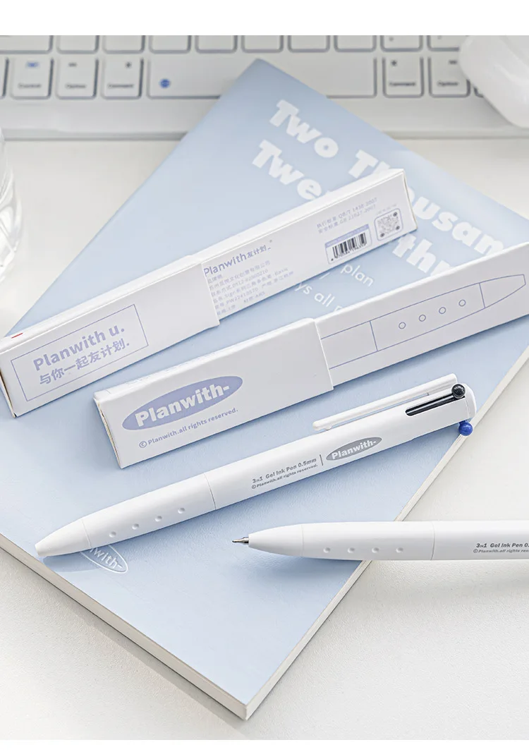 Planwith 3 in 1 Multifunktions-Gel stift 0,5mm schwarz/blau/rote Tinte füllt Kugelschreiber mit Kugelschreiber – Detail 14
