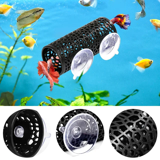 Fish Hideout Resting Tube Fish Bed Tunnel Small Hole Hollow Fish Hideout Resting Tube With Suction Cup For Fish Aquarium 1