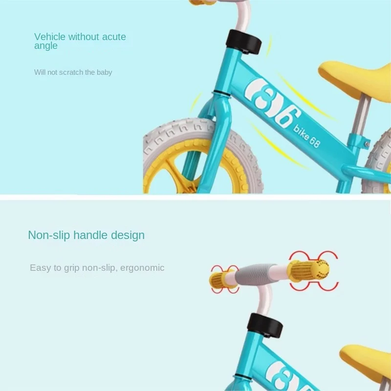 Cooya Children's Balance Bike Non Pedal Bike 2-in-1 Sliding Scooter 2-3-6 Year Old Baby Children's Learning Walker New