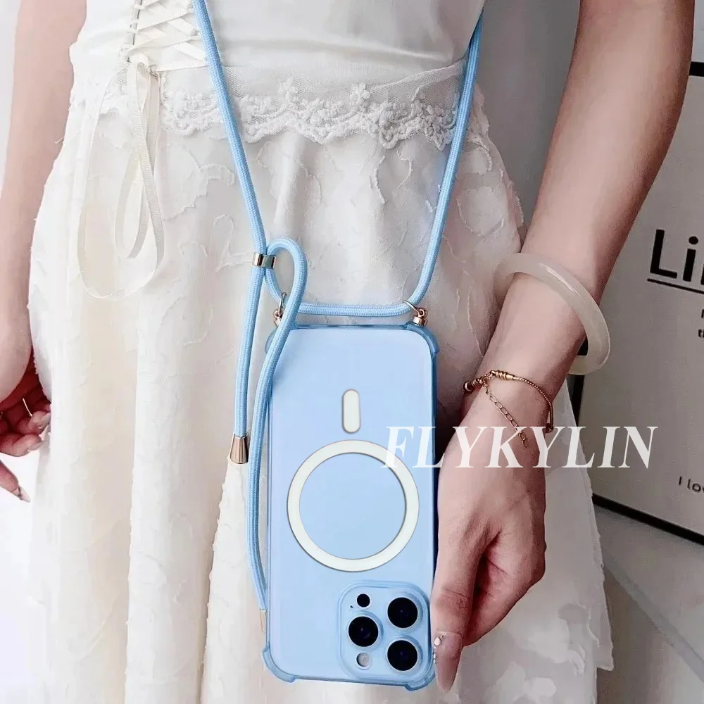 Enhanced Magnetic Rechargeable Matte Long Rope Phone Case
