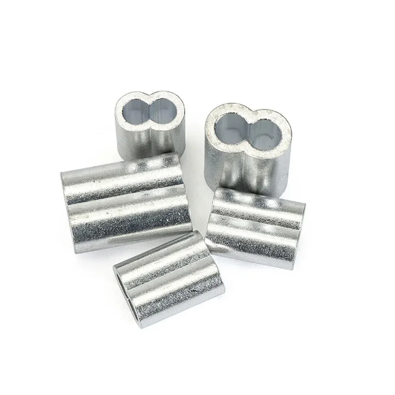 1/2/10/20/50Pc Wirerope Suppress Fixed Sleeve Connecting Aluminum Sleeve Oval Aluminum Clip Head Lock Circular Joint