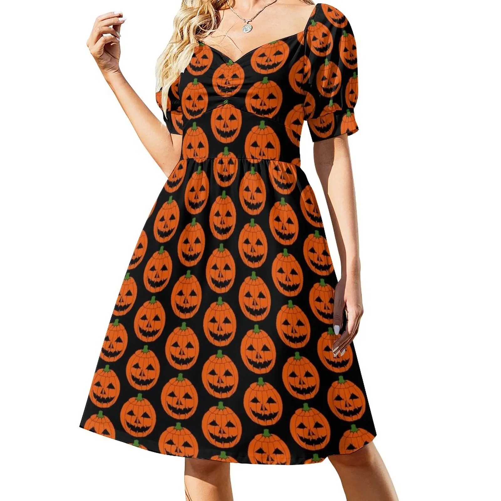 

Jack O'Lantern Halloween Pumpkin Face Sleeveless Dress ladies dresses for special occasions Women's dresses Woman fashion