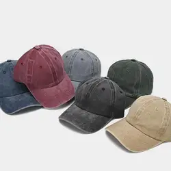 Baseball Cap Washed Cotton Men Women Snapback Hat Vintage Hip Hop Caps Solid Color Dad Hat Bone Casquette Outdoor Casual Sport