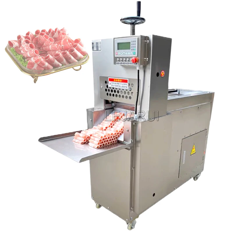 commercial fully automatic 10 inch frozen meat slicer beef and mutton cutting meat slicer tiandi ren slicer ss a250 Commercial Full-Automatic Beef And Mutton Cutting Roll Machine Frozen Meat Shaper Slicer Electric Fat Beef Cutting Roll Machine