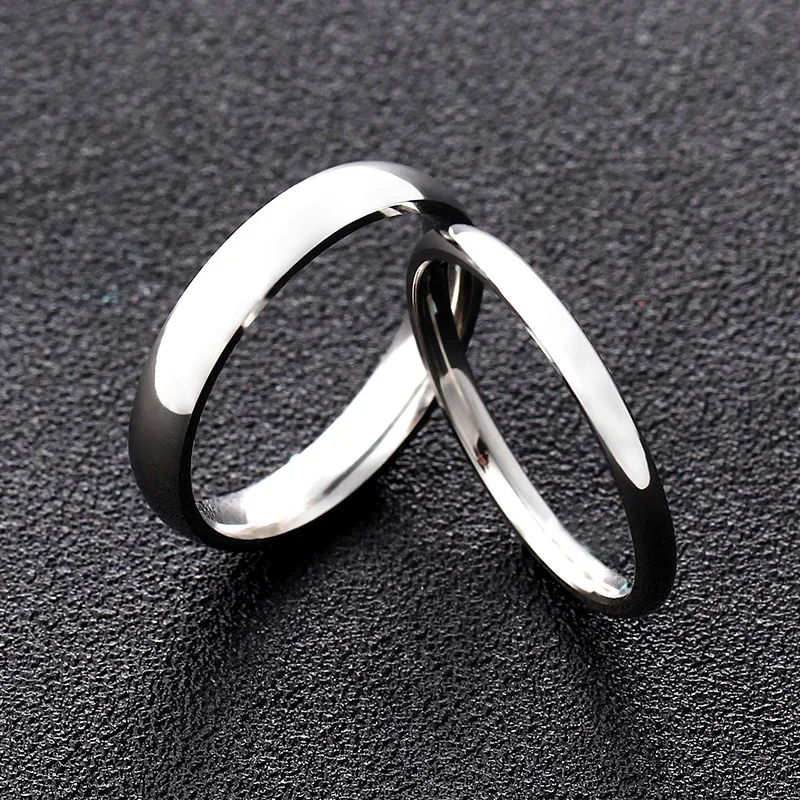 2/4/6/8MM Fashion 316 Titanium Stainless Steel Ring Wholesale Laser Silver Color Jewelry for Men Woman Wedding Punk Men's Ring 4