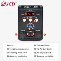 JCD 8586 Soldering Station 2 In 1 Digital ESD Hot Air Blower Heat Gun Welding Solder Iron SMD Desoldering Rework Station Tools 2
