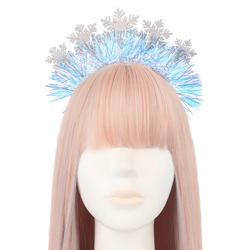 

YIYI Carnivals Party Headband Tinsels Snowflake Hair Hoop for Adult Teens
