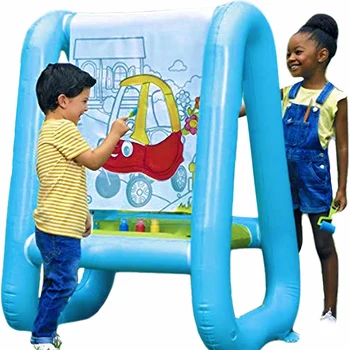 Inflatable Kids Easel PVC Washable Creative Coloring Drawing and Painting Art Easel Reusable Drawing Board for Kids Outdoor Play 1