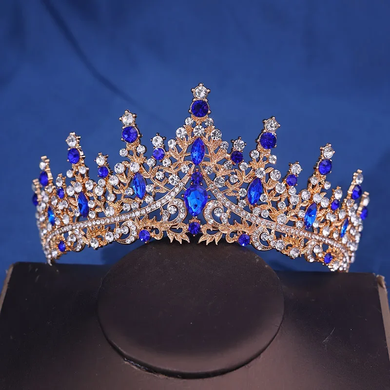 Barock Kristall Diademe und Kronen Strass Abschluss ball Diadem Stirnband Braut Hochzeit Haarschmuck Schmuck Krone Tiara für Frauen – Detail 7