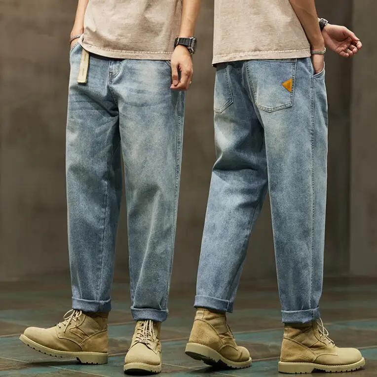 Jeans For Men Baggy Pants Loose Harem Pants Men Fashion Clothes   Pockets Patchwork Denim Trousers Size 28-36 4