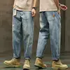 Jeans For Men Baggy Pants Loose Harem Pants Men Fashion Clothes   Pockets Patchwork Denim Trousers Size 28-36 4