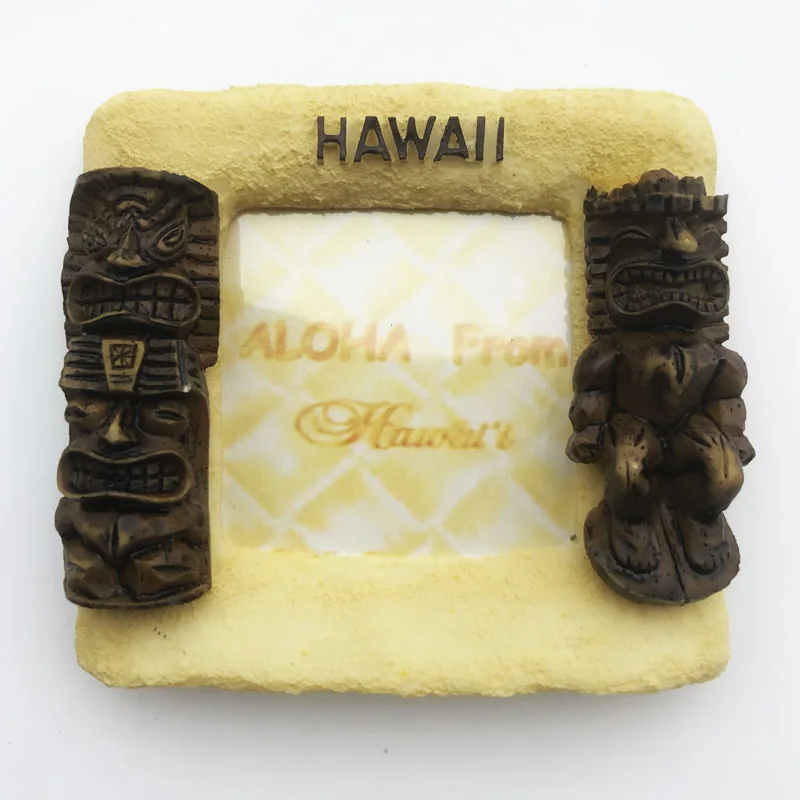 

Fridge magnet Hawaii Photo Frame Landmark Crafts Tourism Souvenir Resin Refrigerator Sticker Message Sticker Decoration