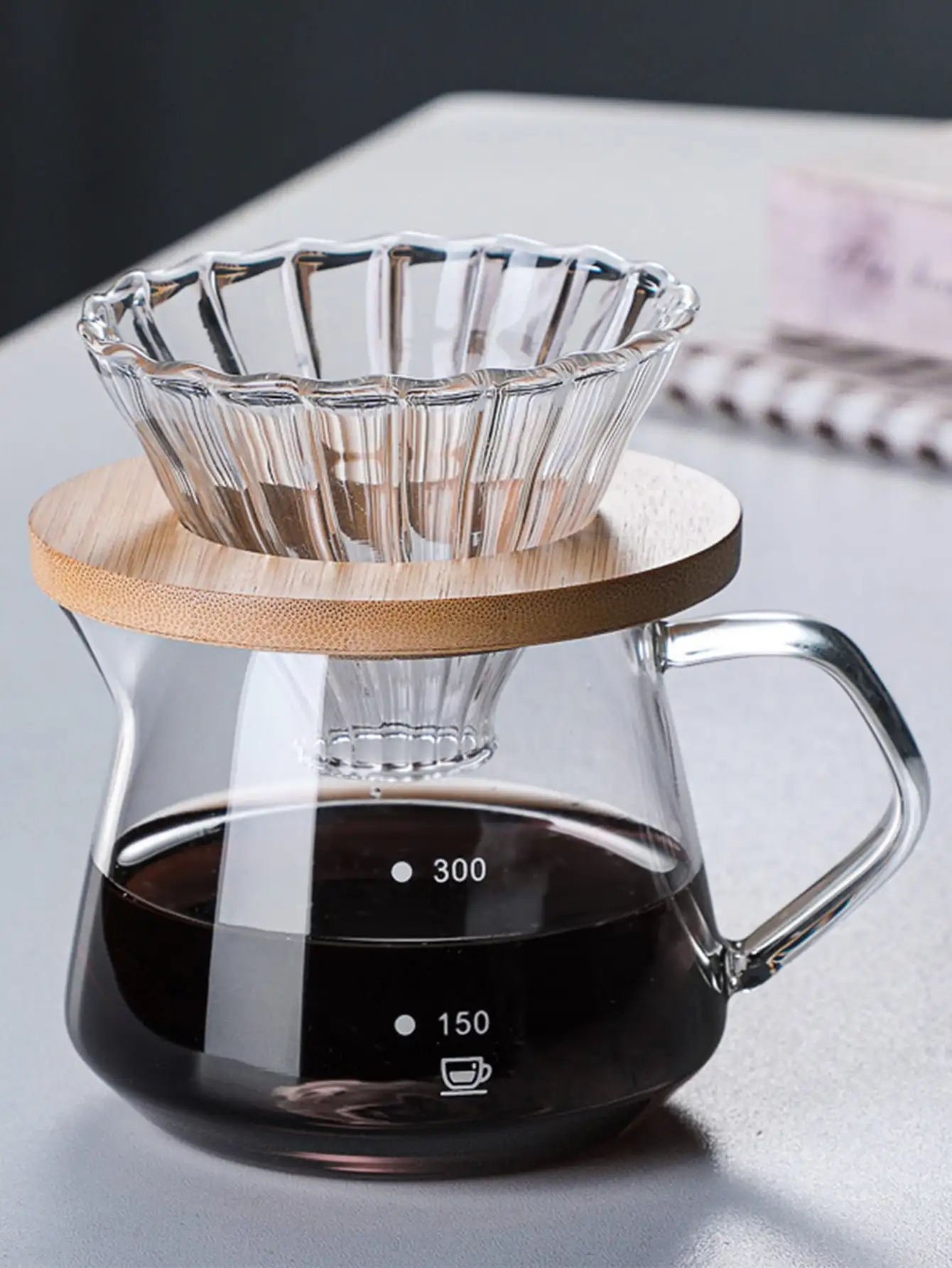 Pour Over Coffee Maker Coffee Maker Leeseph Pour Over Coffee Maker Glass Carafe Coffee with Glass Filter Drip Maker Set for Home or Office 300ml
