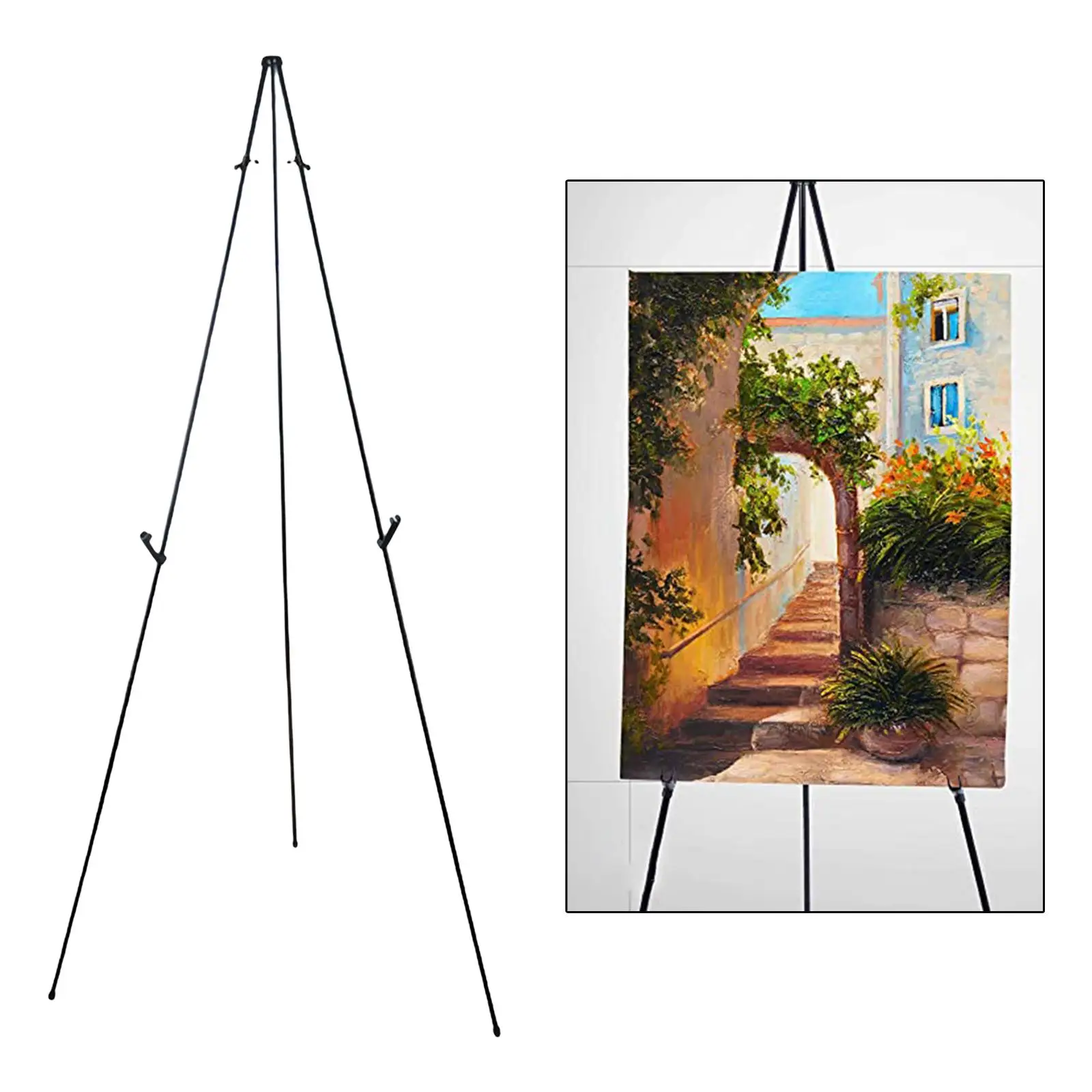 65" Easel Adjustable Display Holder Portable Tripod Stand with Buckle Easy Up Instantly Collapses