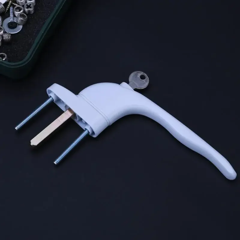 White Aluminum Alloy Window with Locks Universal Door Handle Key for Double Glazing Turning