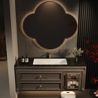 อ่างล้างหน้าห้องน้ําห้องน้ําตู้VINTAGE Vanityกระจกห้องน้ําตู้แต่งหน้าไม้เป็นสินค้าที่Toiletteเฟอร์นิเจอร์ 3