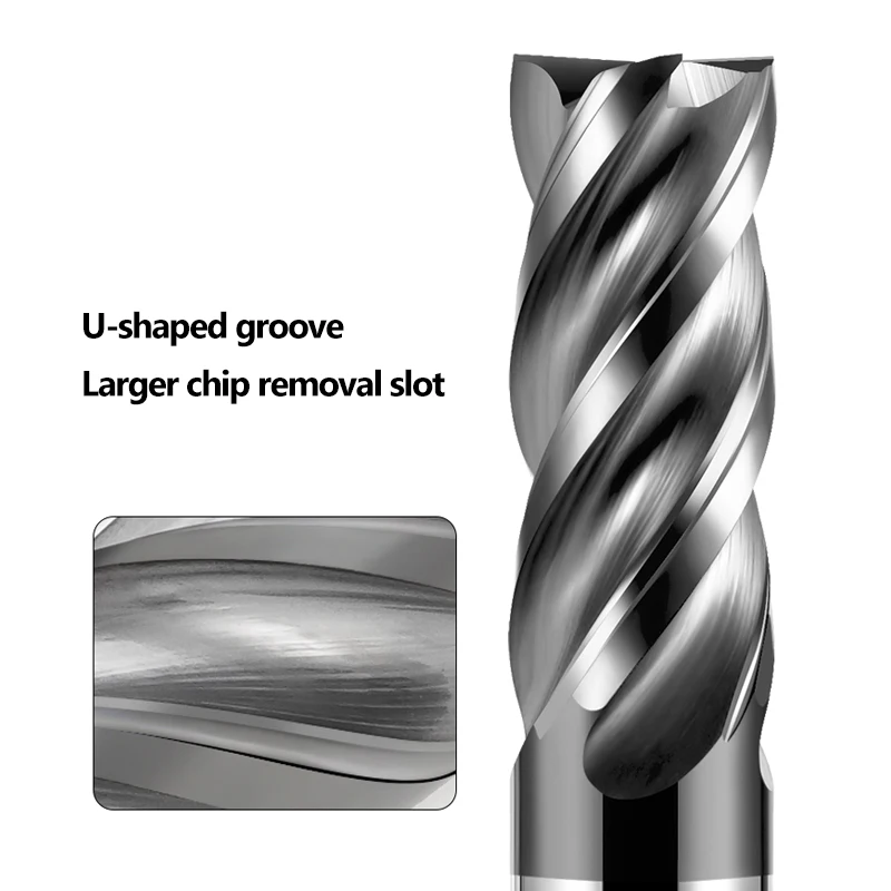 Carbide Drill Bits HRC72 Tungsten Steel Carbide End Mills 3 4 6 8 10 12 20 CNC Tools Milling Cutter for Stainless Steel 4 Flute Router Bits