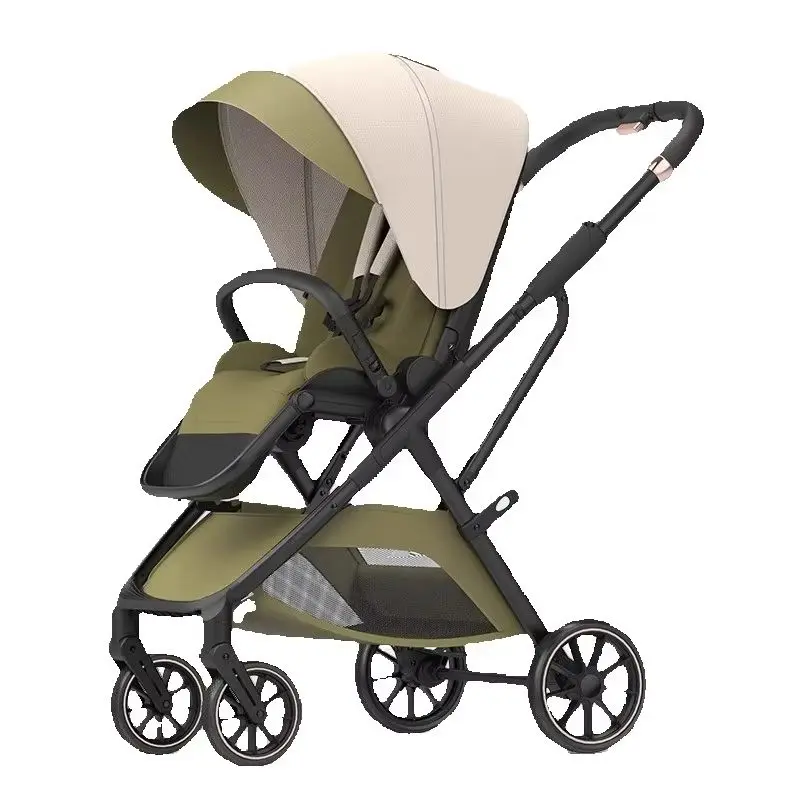 Baby Stroller can Sit and Lie 0-3 Years Old High Landscape Pram Two-way Lightweight Folding Children's Baby Stroller