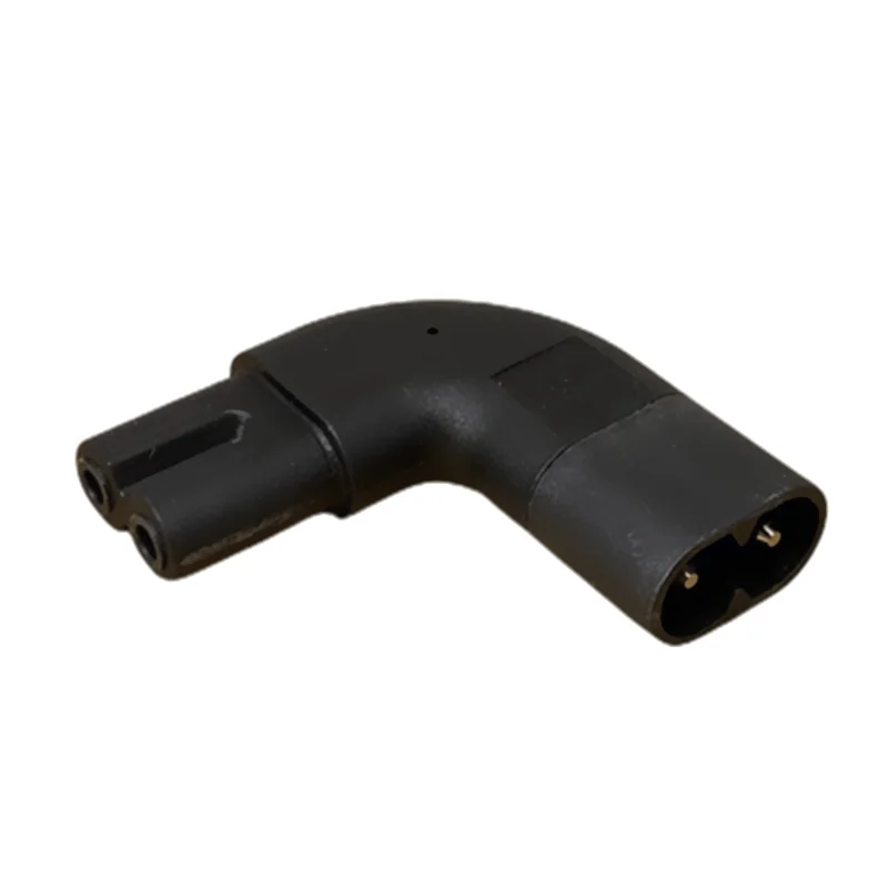 Right Angled IEC 320 C7 Female To C8 Male 2-Pin AC Power Plug Converter Adapter White/Black