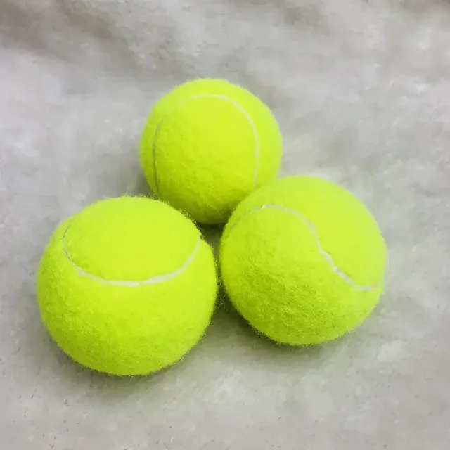 3PCS High Elasticity Tennis Professional Tennis Training Game Ball Outdoor Dogs Bite Chase and Chomp 63mm Tennis Ball Racquet 2