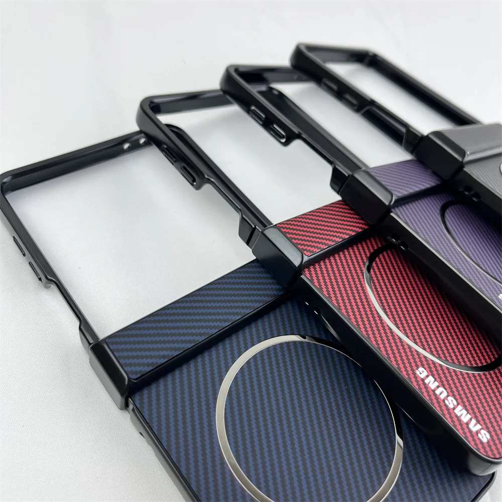 Carbon Fiber Pattern Magnetic Phone Case with Magsafe Compatibility - Slim Protective Back Cover