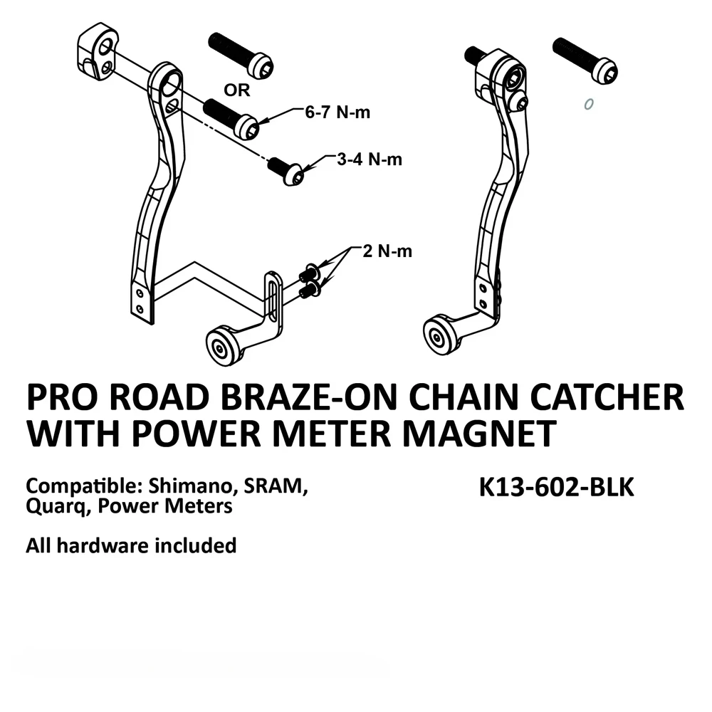 Pro Braze-on Bicycle Chain Guard for Road Bike with Universal Power Meter Magnet