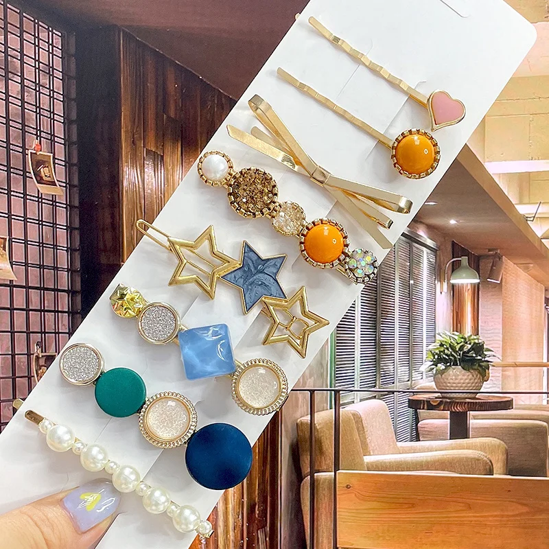 Neue Mode Perle Haar Clip Für Frauen Mädchen Mode Geometrische Strass Haarnadel Barrettes Headwear Schmuck Haar Zubehör – Detail 4