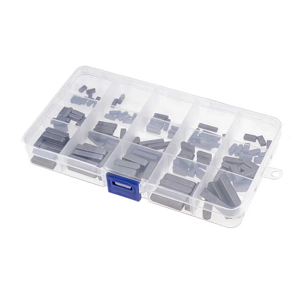 탄소강 라운드 엔드 페더 키 병렬 드라이브 샤프트 키 세트, 박스 포함 하드웨어, 8mm, 10mm, 12mm, 16mm, 20mm, 25mm, 30mm, 140 개