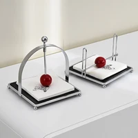 1Pc Square Dining Table Tissue Storage Rack, Simple Restaurant Coffee Shop Paper Box, Acrylic Metal Creative Tissue Holder 1