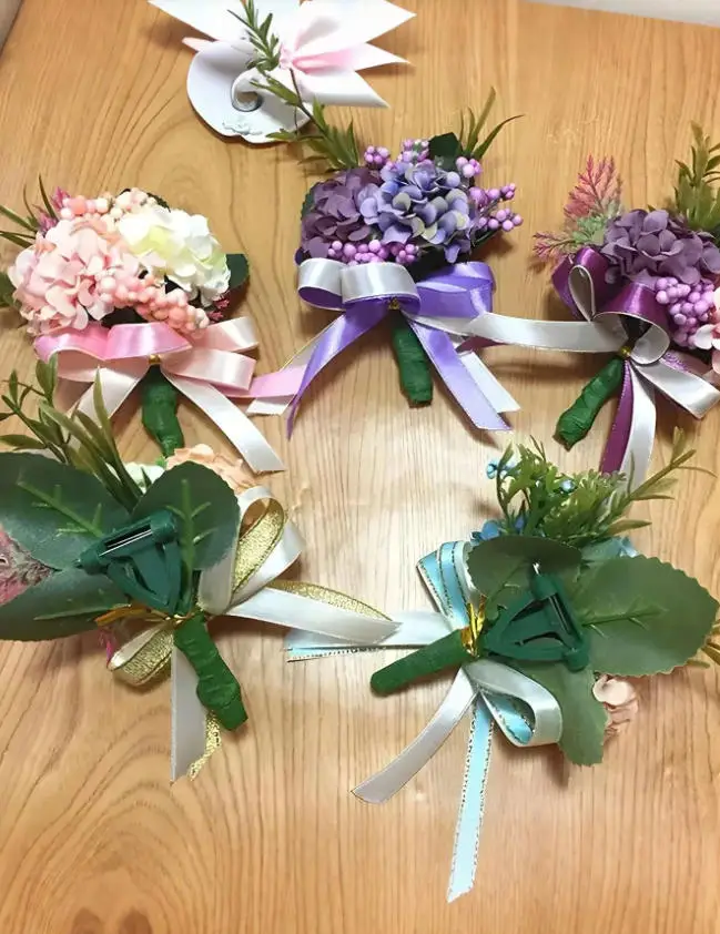 신랑 신부 결혼식을 위한 10/20Pcs 삼각형 브로치, DIY 코사지 핀, 웨딩 버튼홀 꽃 핀, 고급 부케 홀더