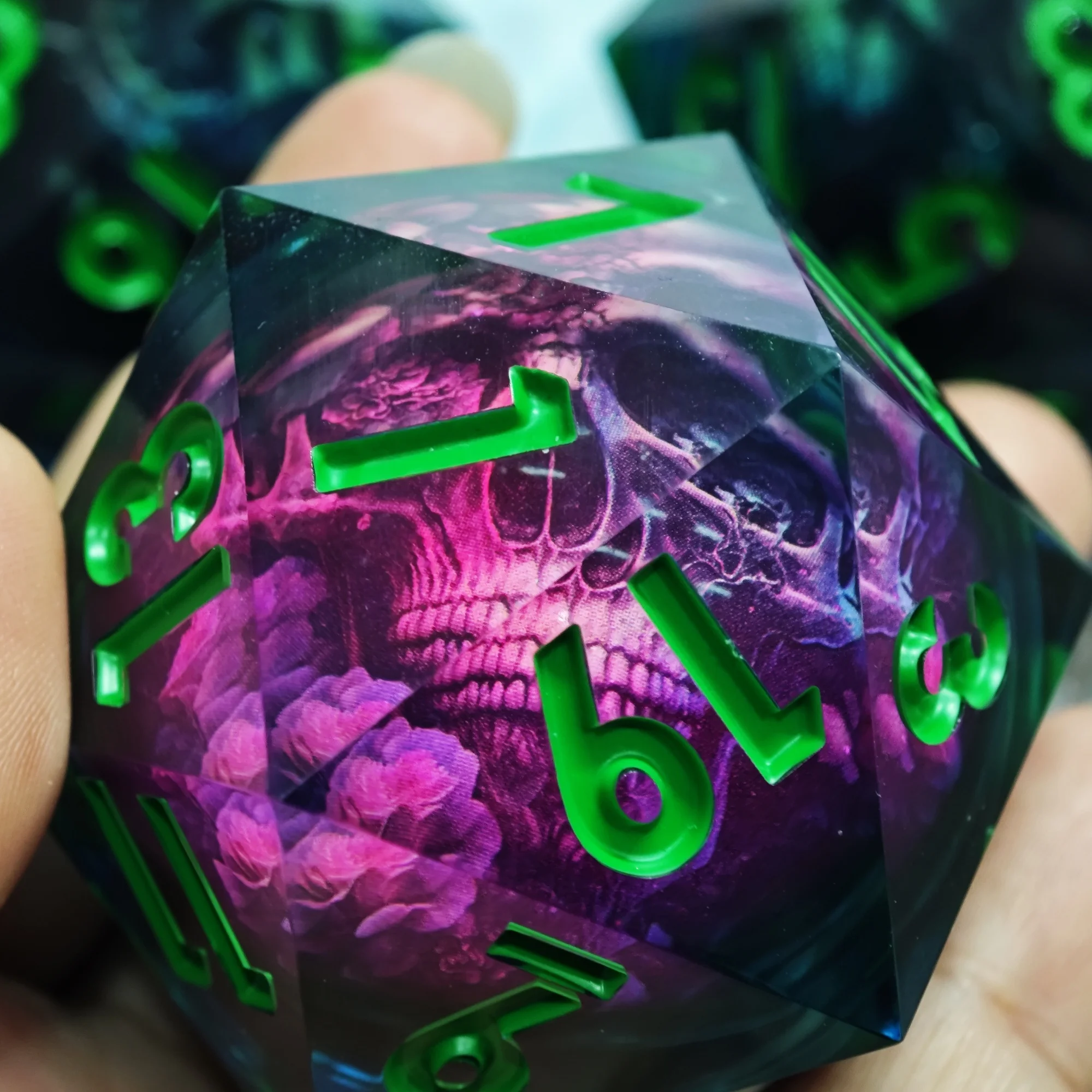 MINI PLANET Octopus Fox LED 50mm D20 Dice Huge Polyhedral Resin 20 Side Dice For RPG Board Game DND D20 Sharp Edges