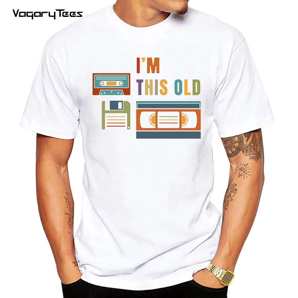 Lustige T-shirt für Männer Tops Tees ICH bin diese alten-Alte daten lagerung media Gedruckt Männer T-shirt Kleidung oansatz streetwear t