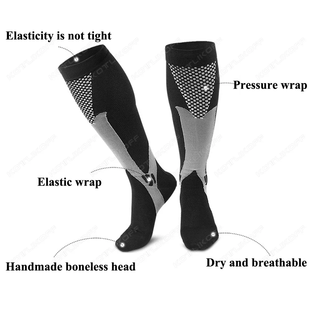 Compression Stockings Pad 2PCS Blood Circulation Promotion Slimming Running Anti-Fatigue Men Women Varicose Veins Socks Cushion