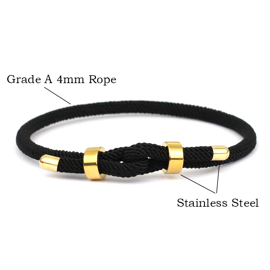 Gold Color Stainless Steel Adjustable Charm Bracelet for Men