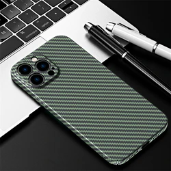 Slim Carbon Fiber Matte Hard PC Protective Phone Case - SE 2020 - SE 2022 (Dark Green)