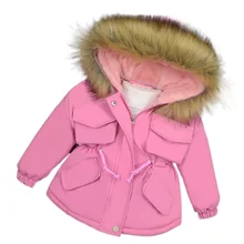 YK – doudoune chaude avec col en fourrure pour fille de 2 à 8 ans, vêtements d'extérieur, collection automne et hiver 