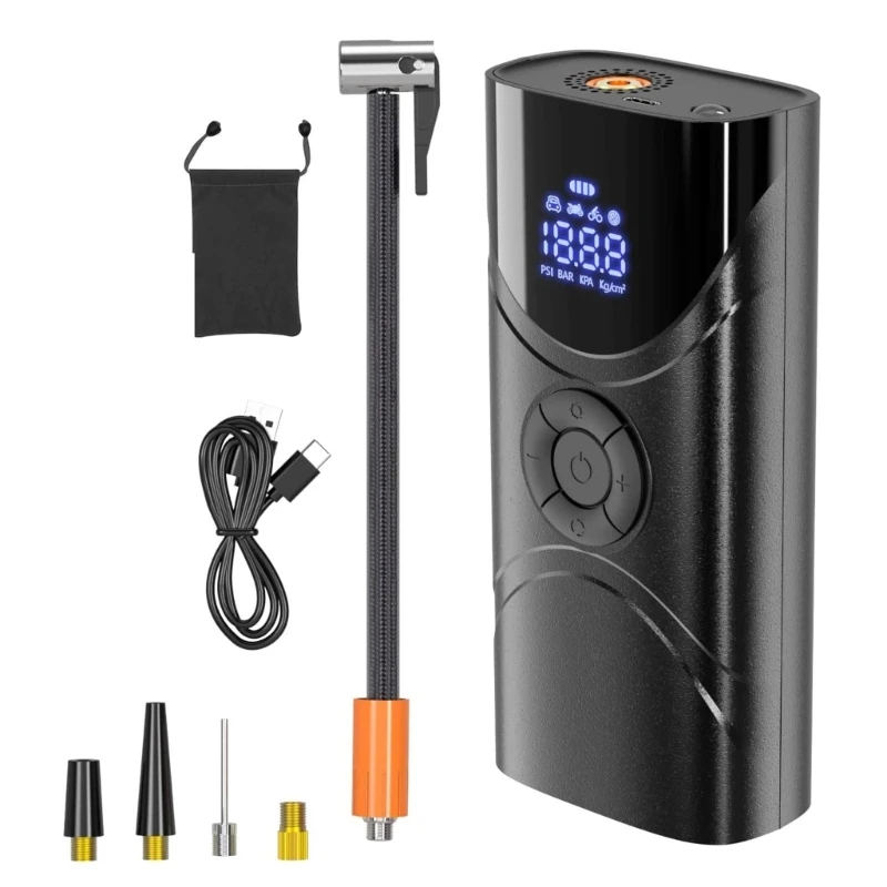 

LED Digital Smart-Display Pressure Gauge Tire Inflator Multi-functional Car Electric Pump Portable Analog-Air Compressor F19A