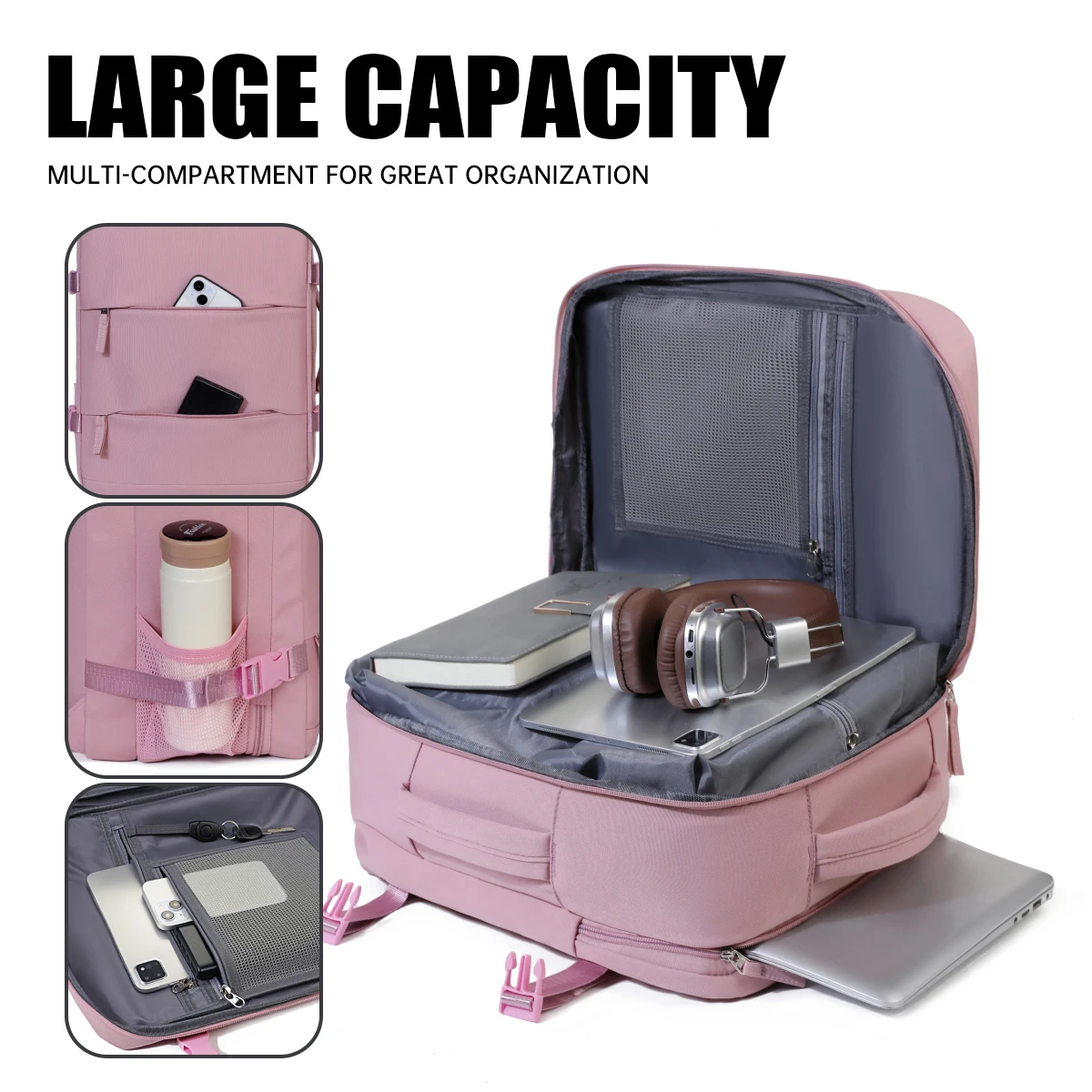 Backpack for Business Trips, Large Capacity, Oxford Waterproof, Lightweight Nylon Backpack, Multifunctional Commuting Travel Computer Bag, Ladies, College Students, High School Students