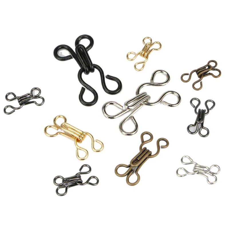 100 Sets Invisible Sewing Hook & Eye Closure for Clothing Bra Jacket Hooks Replacement Sewing Craft Buckle Garment Accessories