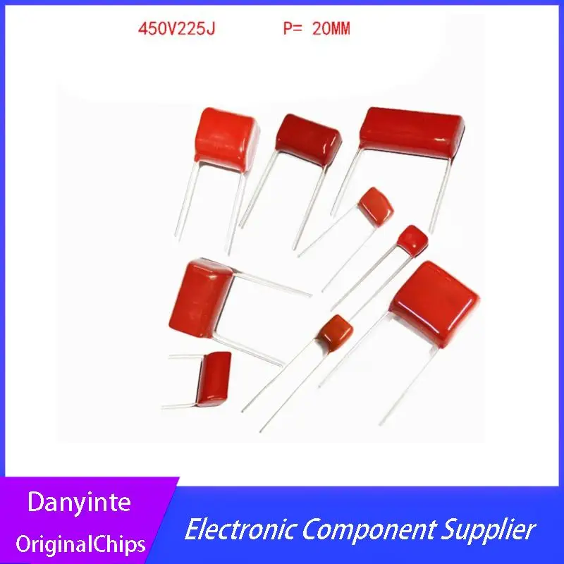 

NEW 10pcs CBB22 450V225J 450V 2.2uF CBB Polypropylene film capacitor pitch 20mm 225J450V 225 2.2uF 450V