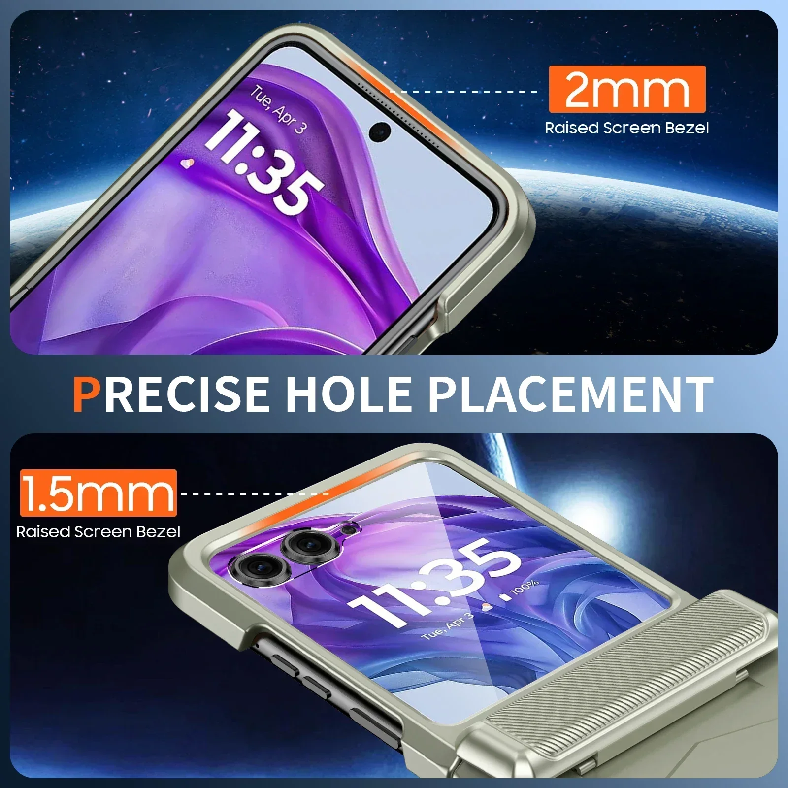 Titanium Military Grade Drop-Proof Case with Hinge Protection and Built-in HD Tempered Glass