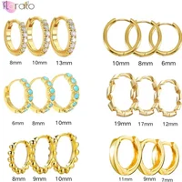 925 Sterling Silver 6mm 8mm 10mm Classic Round Gold Huggie Hoop Earrings for Women Men Tiny Huggie Rock Earrings Jewelry Gifts 1