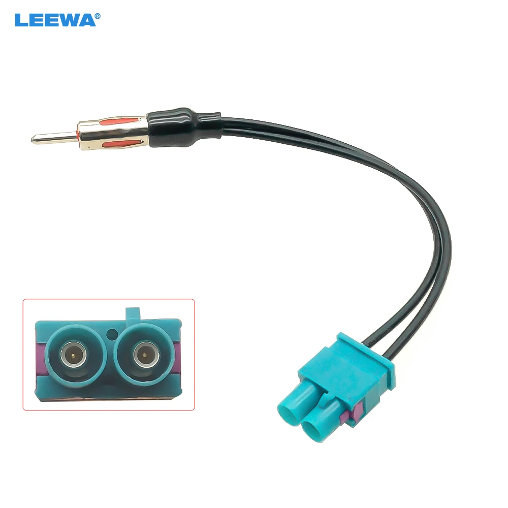

LEEWA Car Audio Cable Adaptor Antenna Dual Female Fakra Radio To Standard Moto Din Male Aerial Antenna Adapter For Ford BMW