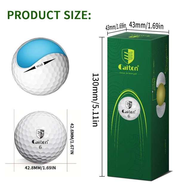 Caiton 6/3 pcs Long distance Golf Ball | Tour-Level Performance | Multi-Layer Structure | Long Distance Flight | Ultra Soft Feel 2