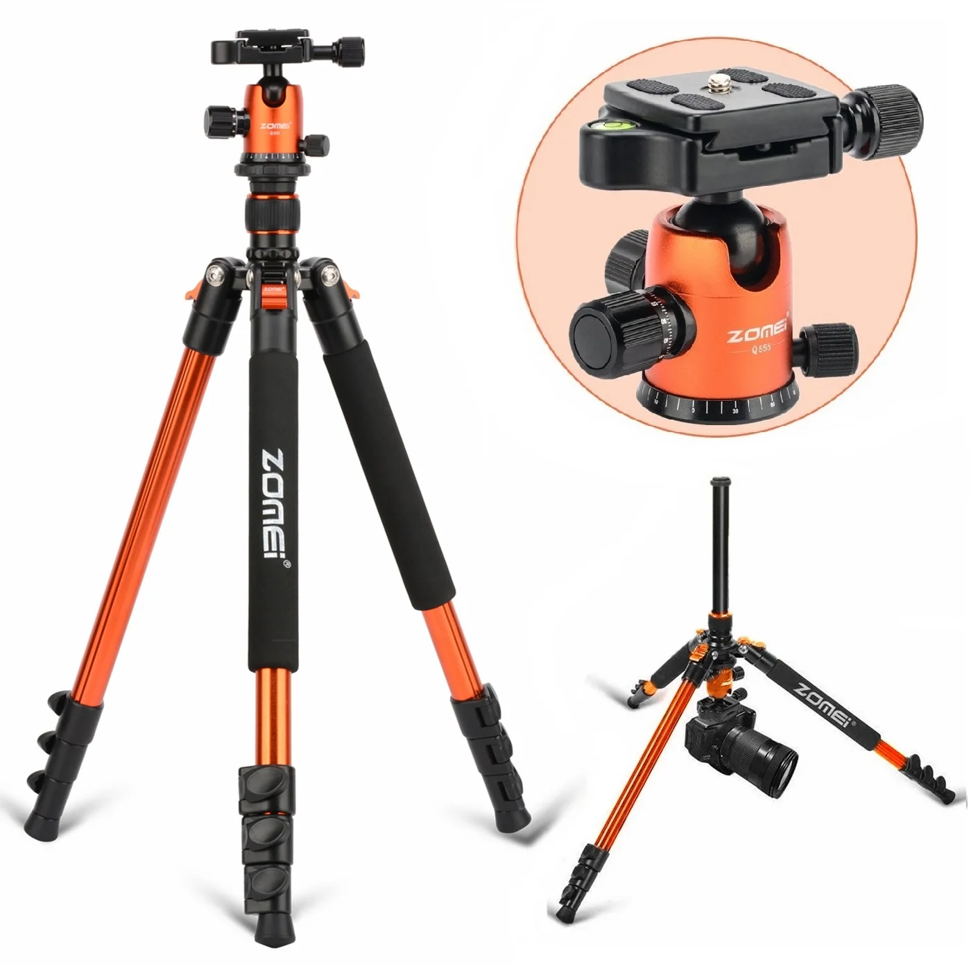 

Zomei Macro Photography Tripod for Professional Camera Canon Sony, Video Tripod with Panorama Ballpoint for Horizontal Shooting