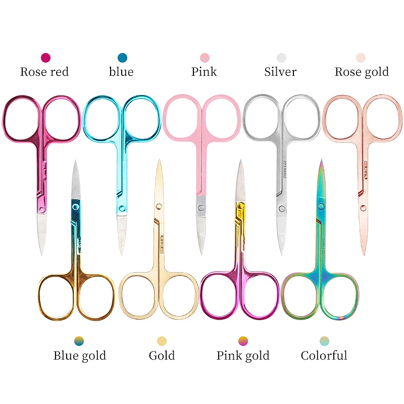 Eyebrow Scissors 1Pc Eyebrow Scissors Stainless Steel Nail Tools Eyebrow Nose Eyelash Scissors Multifunctional Facial Hair Trimmer Makeup Beauty
