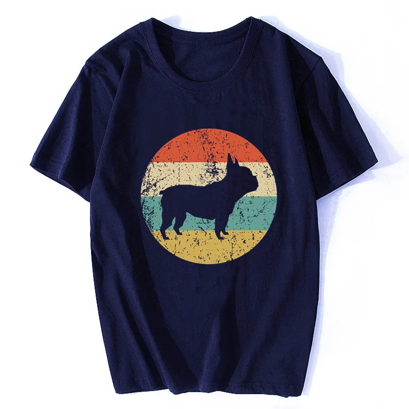 Retro French Bulldog Icon Design Men's Casual T-Shirt - Cool Short Sleeve Harajuku Style