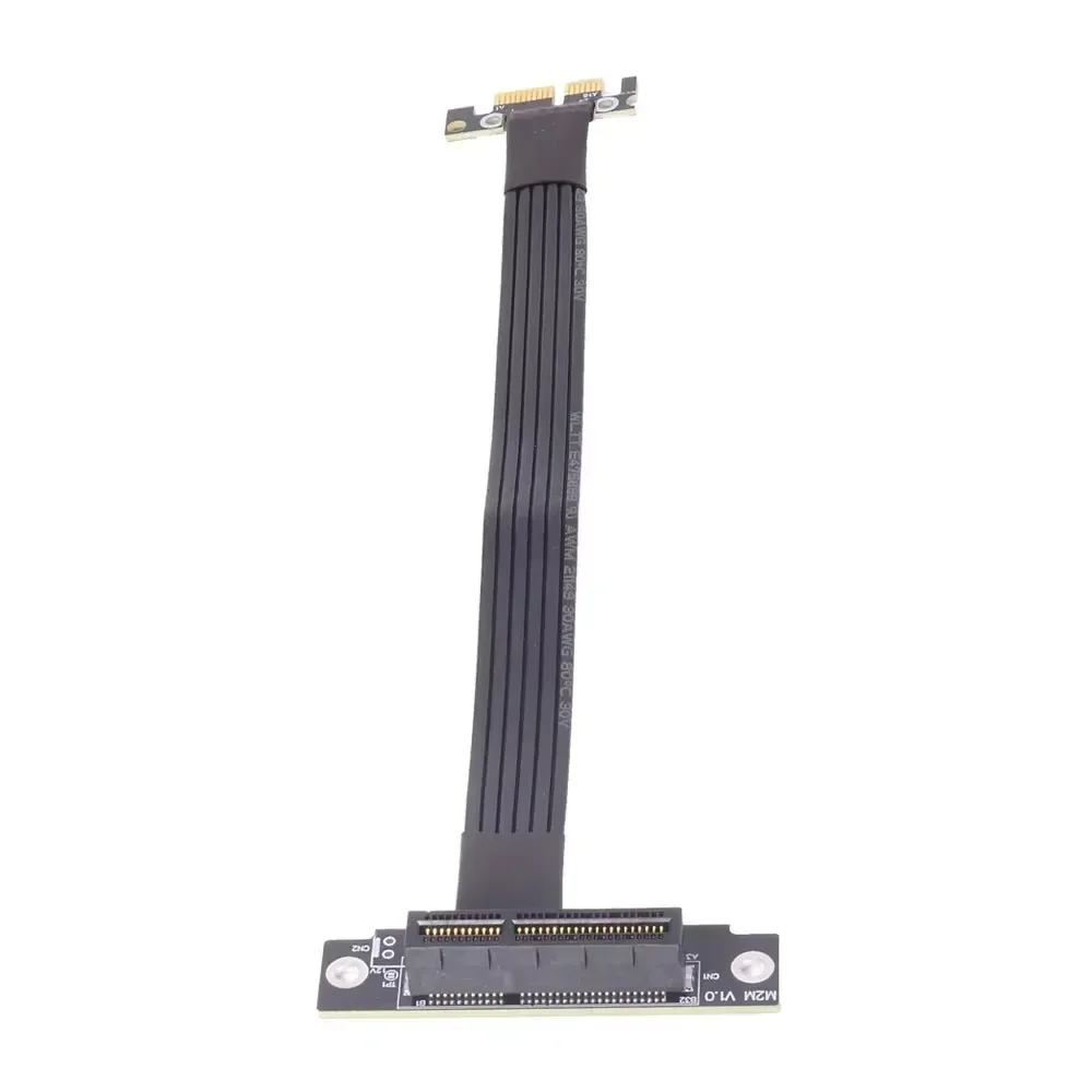 ADT PCI 익스프레스 4.0 x4 to x1 라이저 리본 케이블 그래픽 카드 PCI-E 1x to 4x 연장 케이블 듀얼 90도 라이저 익스텐더