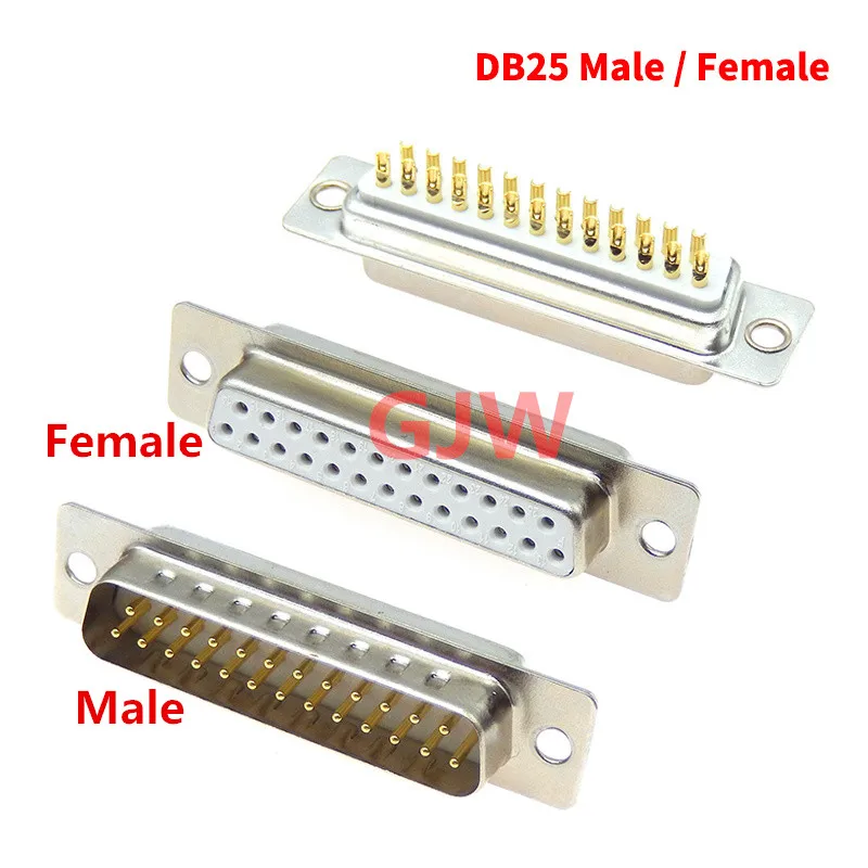1 Pz 3U Placcato Oro Pin Solido Db25 Maschio Femmina Connettore A Saldare Tipo D-Sub 25 Pin Porta Seriale Com Adattatore 25 Pin 25 P